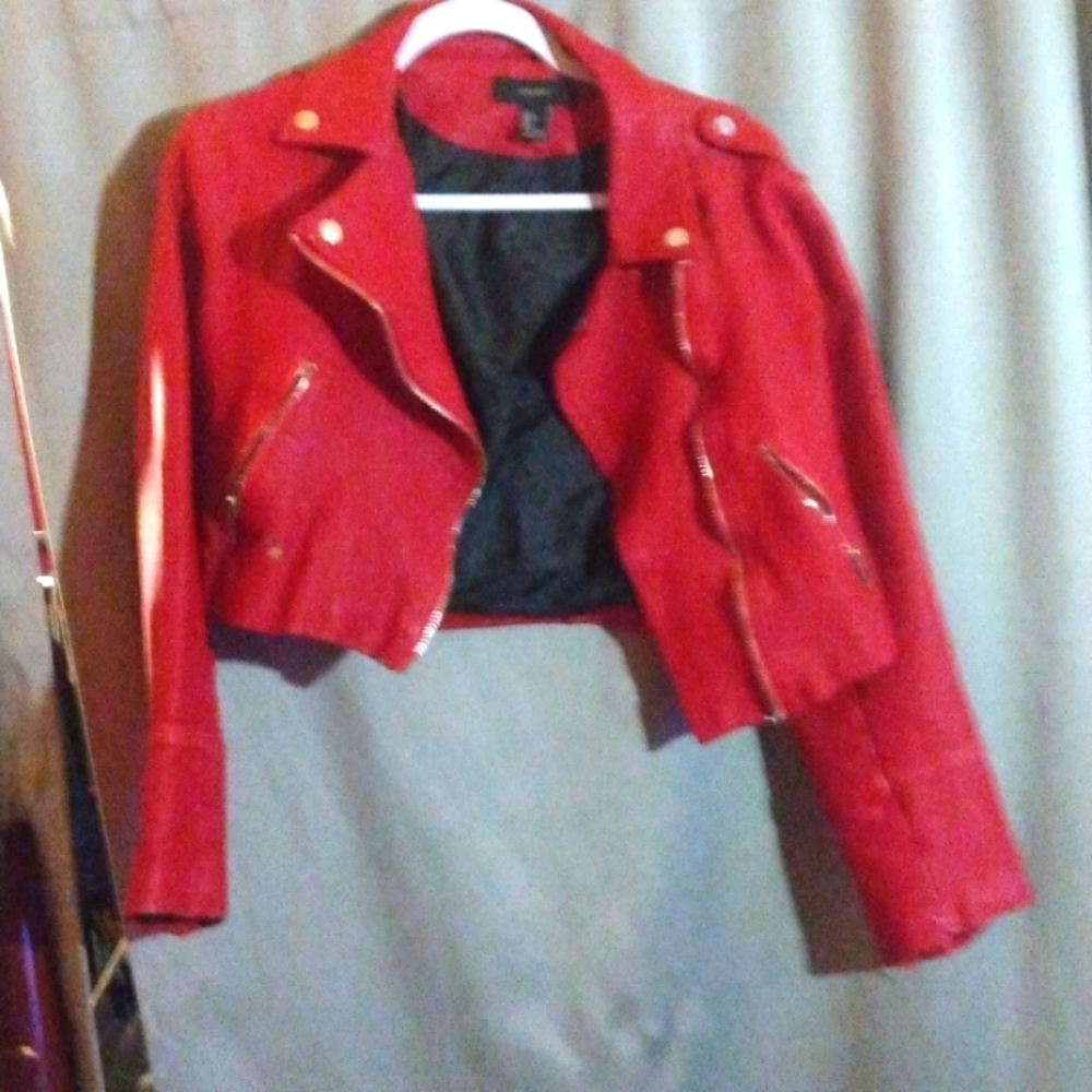 Red leather jacket